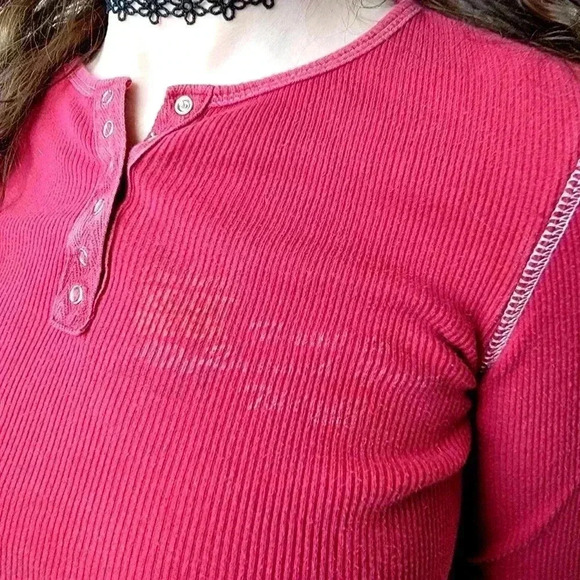 Vintage Y2K Cropped Frilly Long Sleeve Tee Shirt - L - Picture 6 of 7